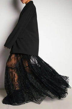 Sheer Lace Maxi Skirt