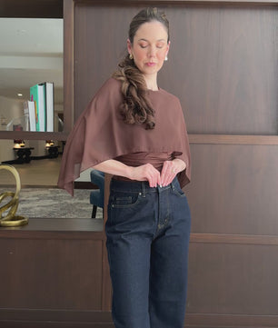 Elegant Cape Sleeve Top