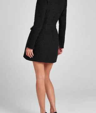 Square Neck Tweed Dress