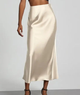 Satin Finish Slimming A-Line Skirt