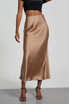 Satin Finish Slimming A-Line Skirt